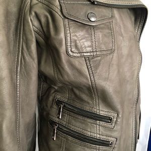 Taupe Leather Jacket
